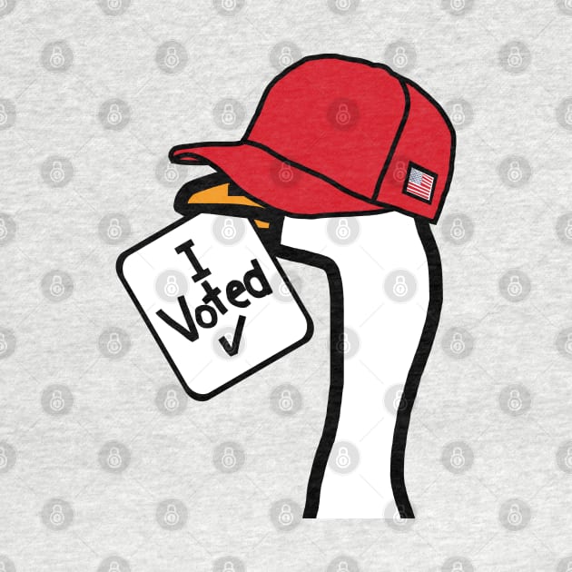 Goose in Red Hat says he Voted by ellenhenryart